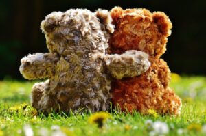 friendship | Rewrite Your Journey Two teddy bears sitting together, with one's arm over the other's shoulder.