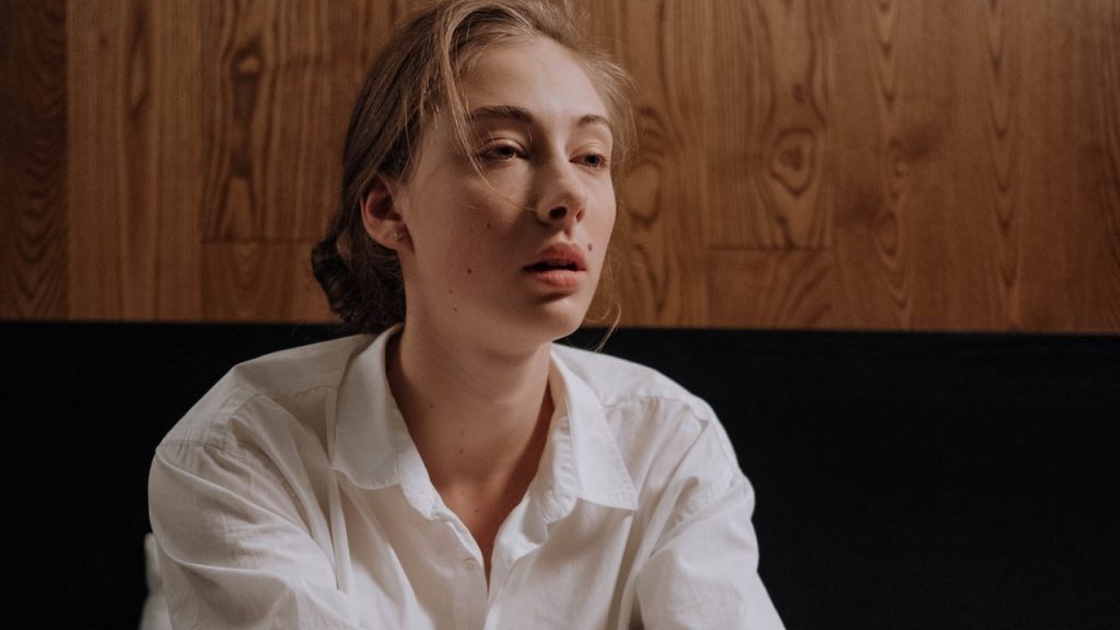 Exhausted-looking girl.